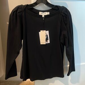 Nation LTD black puff sleeve t shirt new with tags